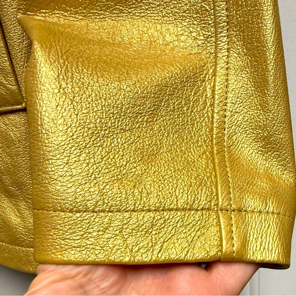 Tandy Leather / Santa Fe Leather Women's Gold double breasted Jacket, sz 8 - Picture 5 of 13